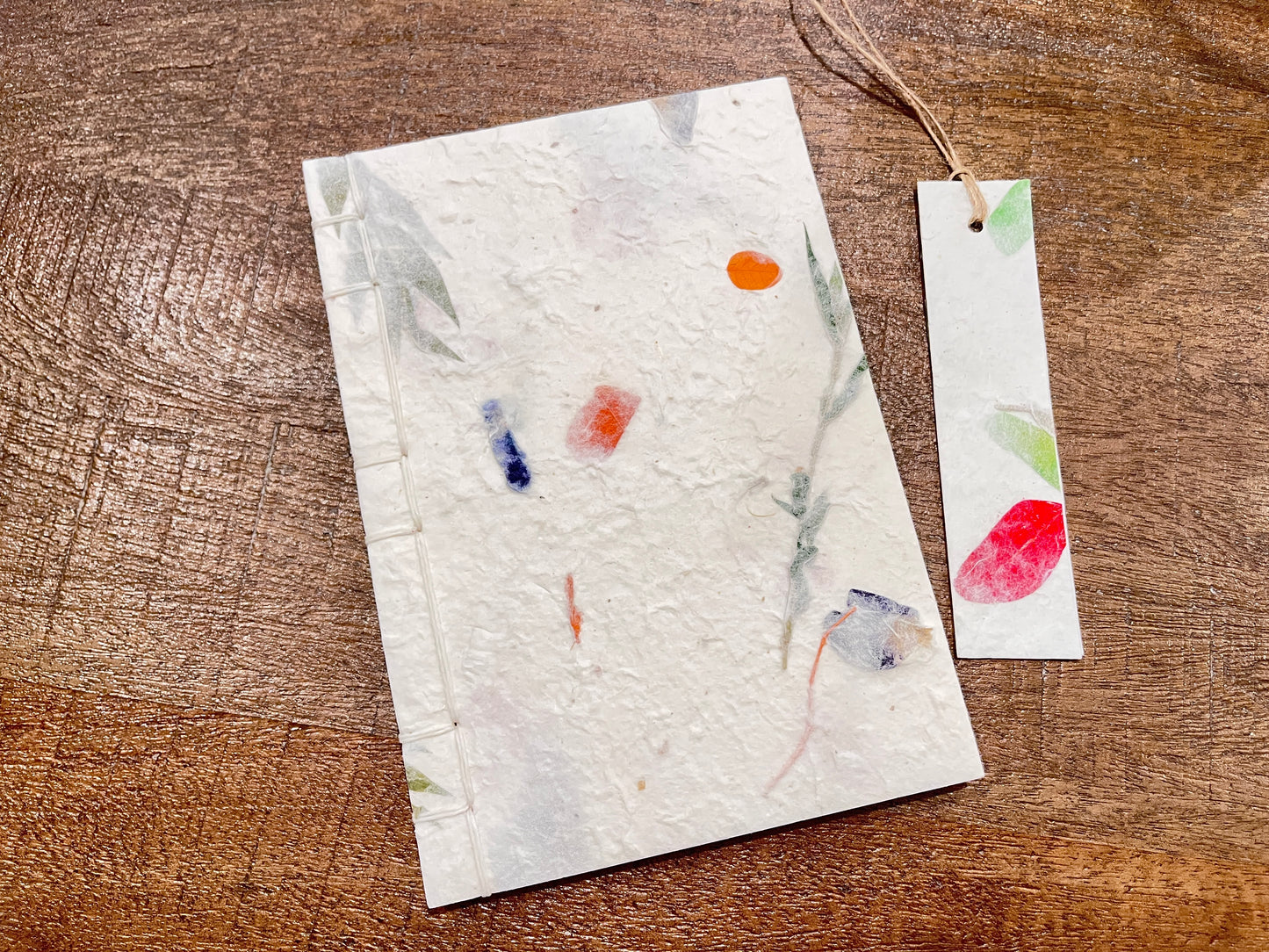 Handmade Botanical Paper Journal with Real Flower Cover